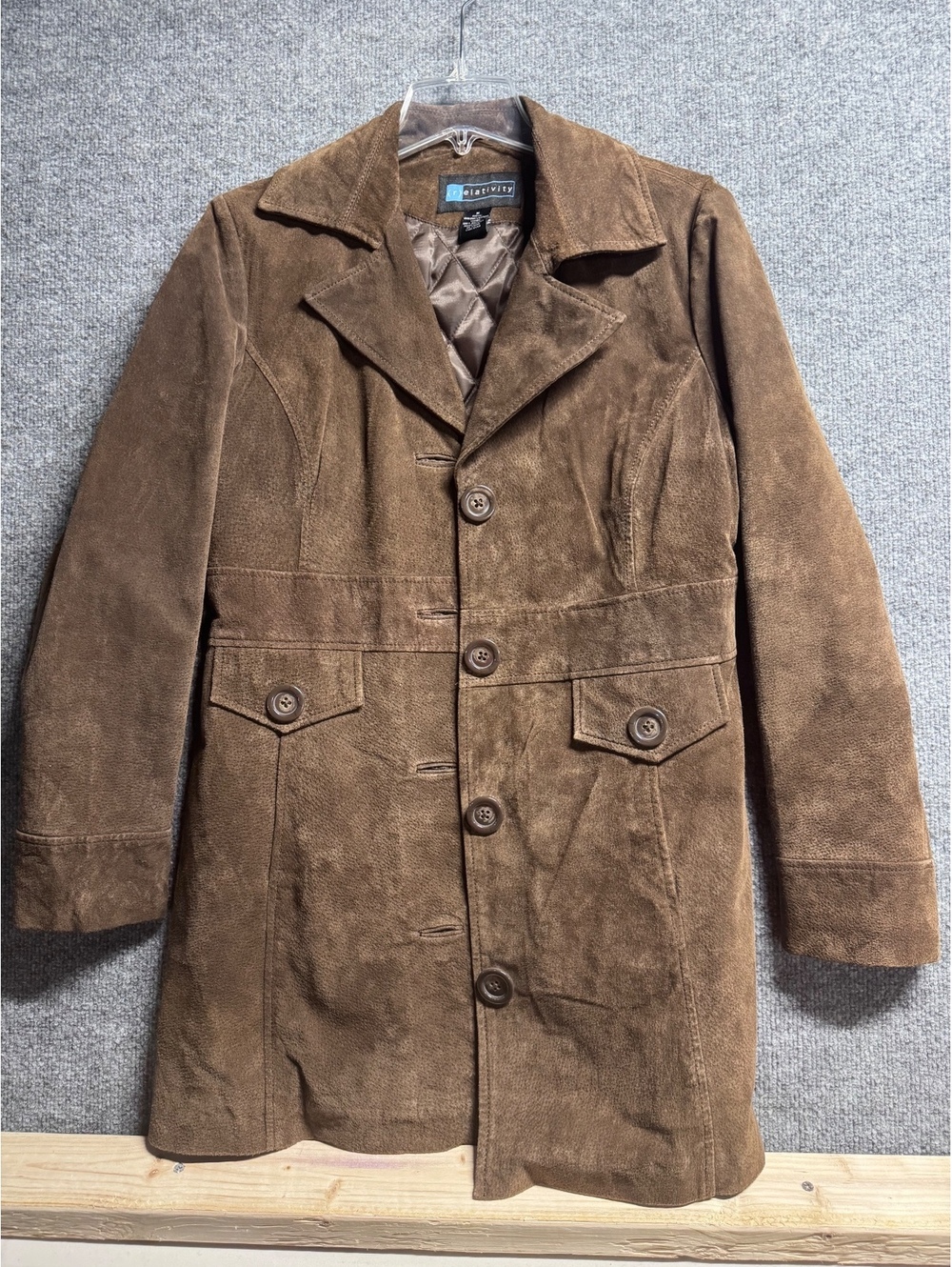 Relativity Woman’s Medium Brown Genuine Leather Suede Coat Jacket